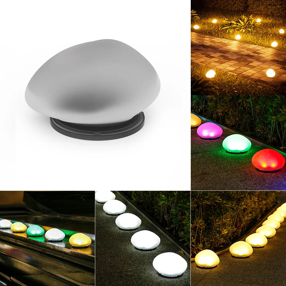 Lunastro Solarsteine | 3 Lichtmodi | Wetterfest & Kabellos | Kieselstein-Design 5