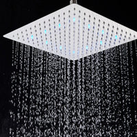 LED Rainfall Shower Head, Color Change with Temperature, Ultra-thin Design