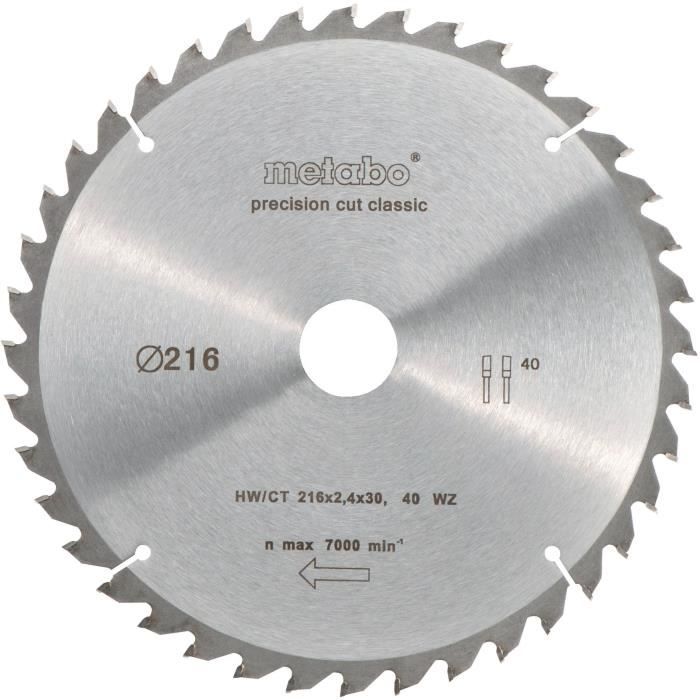 METABO Precision cut circular saw blade - 216 mm - 40 teeth - Miter and radial saws