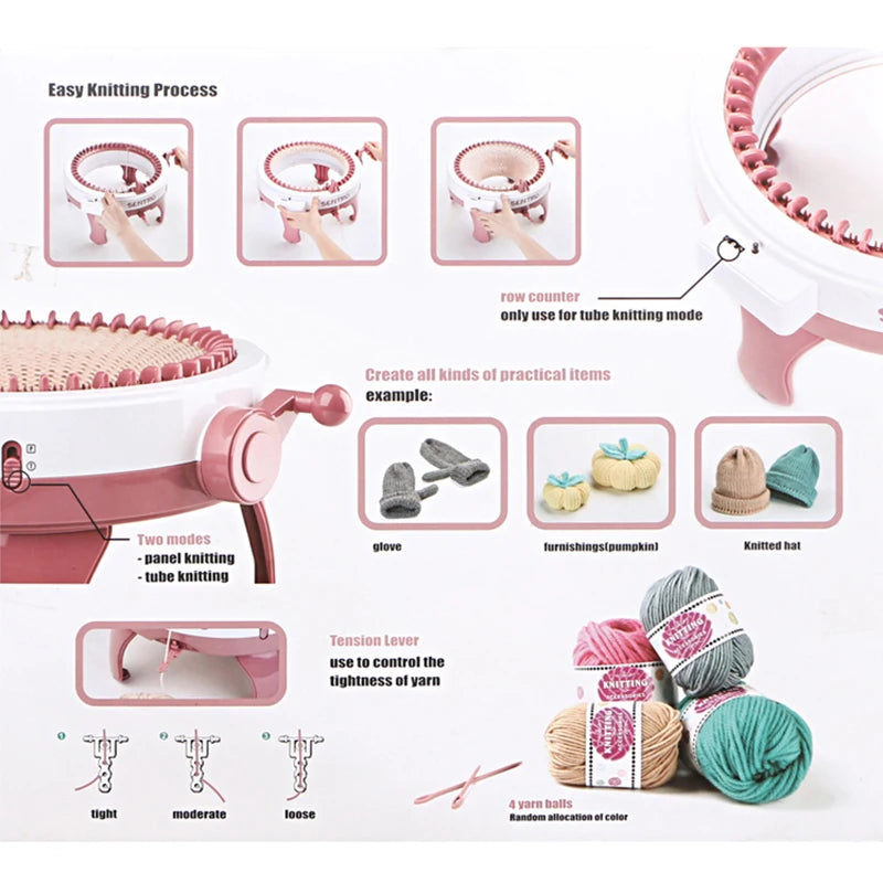 Knitting Machine, DIY Wool Crochet, Scarf Sweater