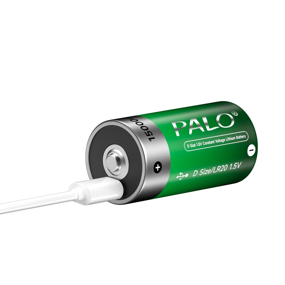 Oplaadbare D-formaat batterij, Type-C USB opladen, Li-ion