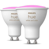 Philips Hue lampen LED verbonden Wit & Kleur Ambiance Gu10, Bluetooth, Verpakking van 2, werkt met Alexa, Google en Homekit