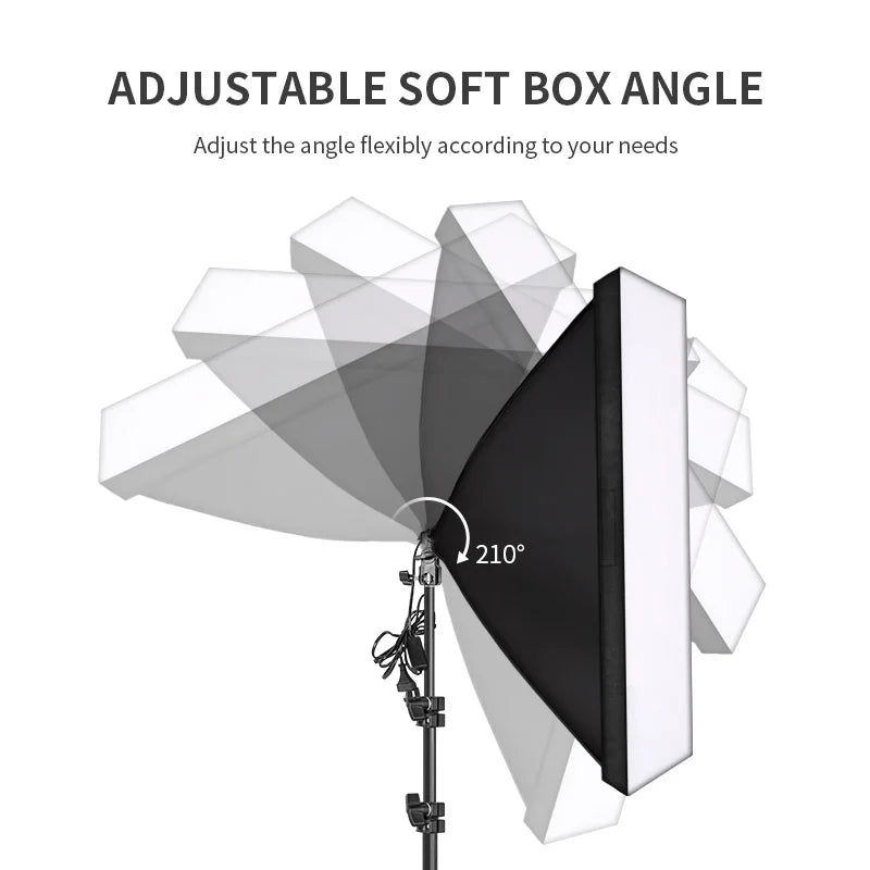 Photography Softbox, Continuous Light System, 2M Stand Tripod