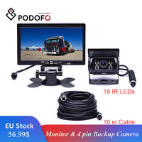 7 inch Auto Monitor Scherm + IR Nachtzicht Camera - DC 12V-24V Bus