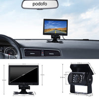 7 inch Auto Monitor Scherm + IR Nachtzicht Camera - DC 12V-24V Bus