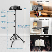 Projector statiefstandaard, Laptop statief op wielen, Verstelbare hoogte