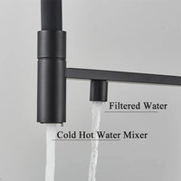 Kitchen Sink Faucet, 360° Pull Out Spout, Cold Hot Water Mixer Tap