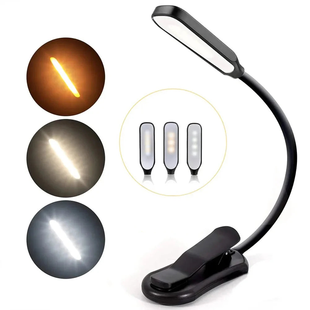Readiva LED Leselampe | Flexibel & USB-Akku | 9 Lichtmodi & Clip | Warm- bis Kaltweiß 0