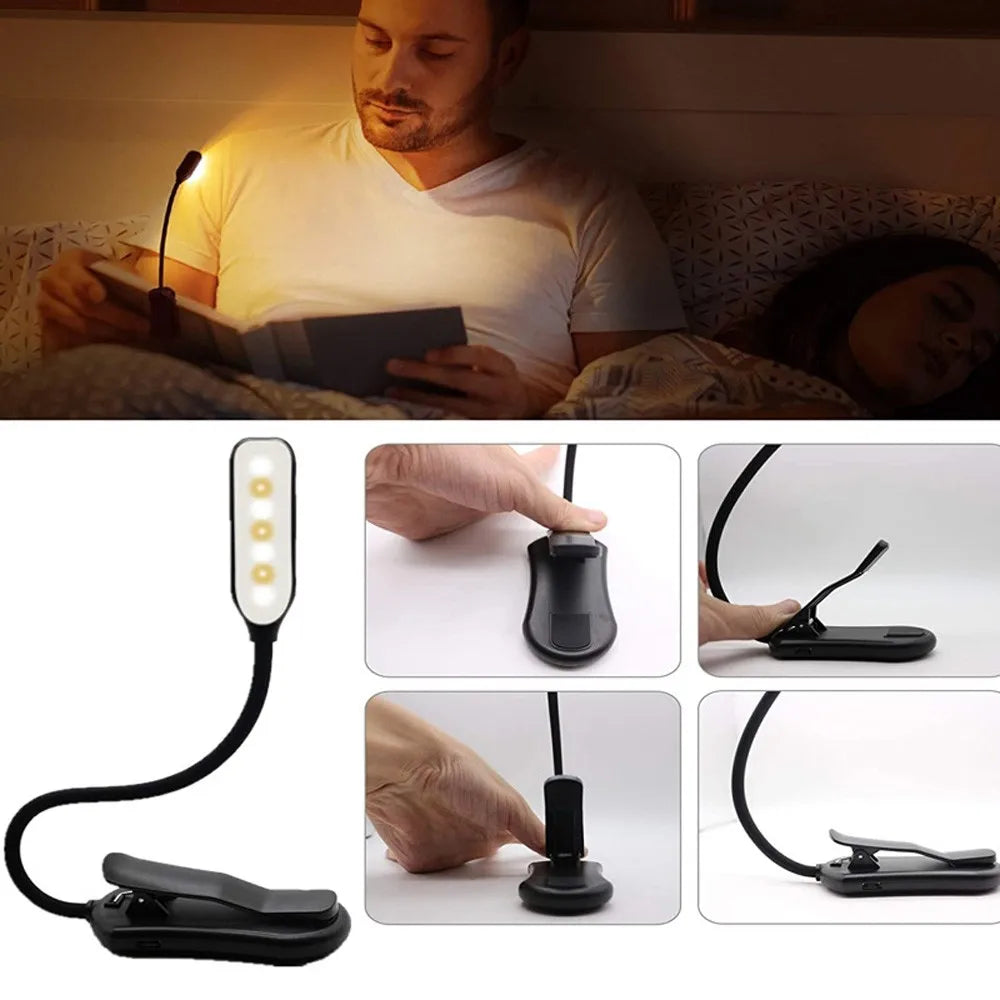 Readiva LED Leselampe | Flexibel & USB-Akku | 9 Lichtmodi & Clip | Warm- bis Kaltweiß 3