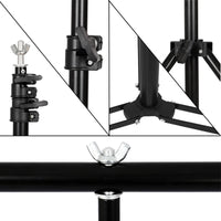 Photography Backdrop Stand, Adjustable Support System, Non-Woven Muslin Compatibility