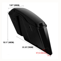 Motorcycle Saddlebags, Stretched Design, Fits Harley Touring Models