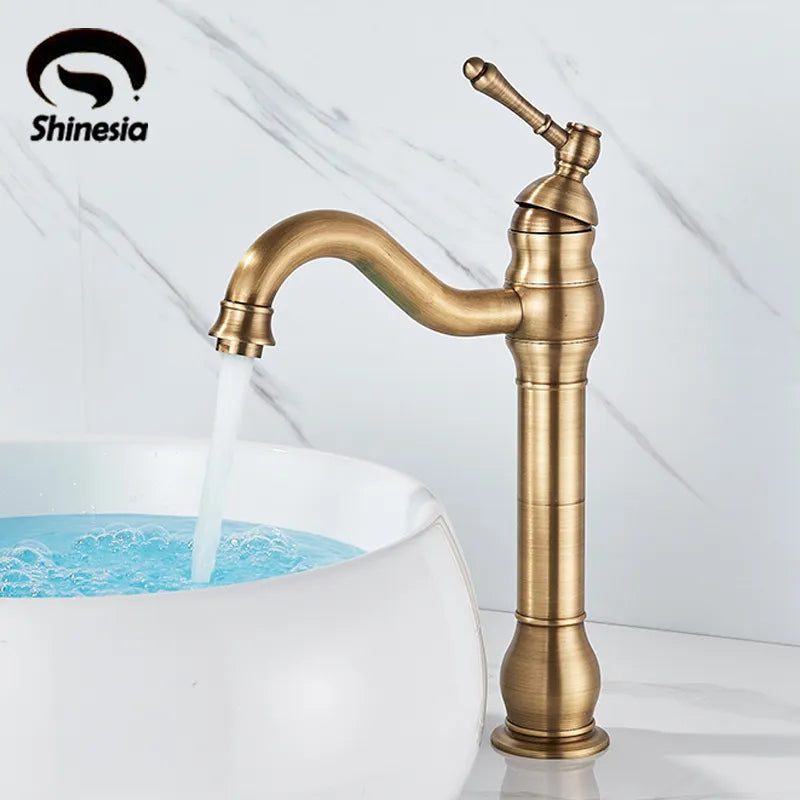 Bathroom Faucet, Brass Construction, Hot and Cold Water Mixer