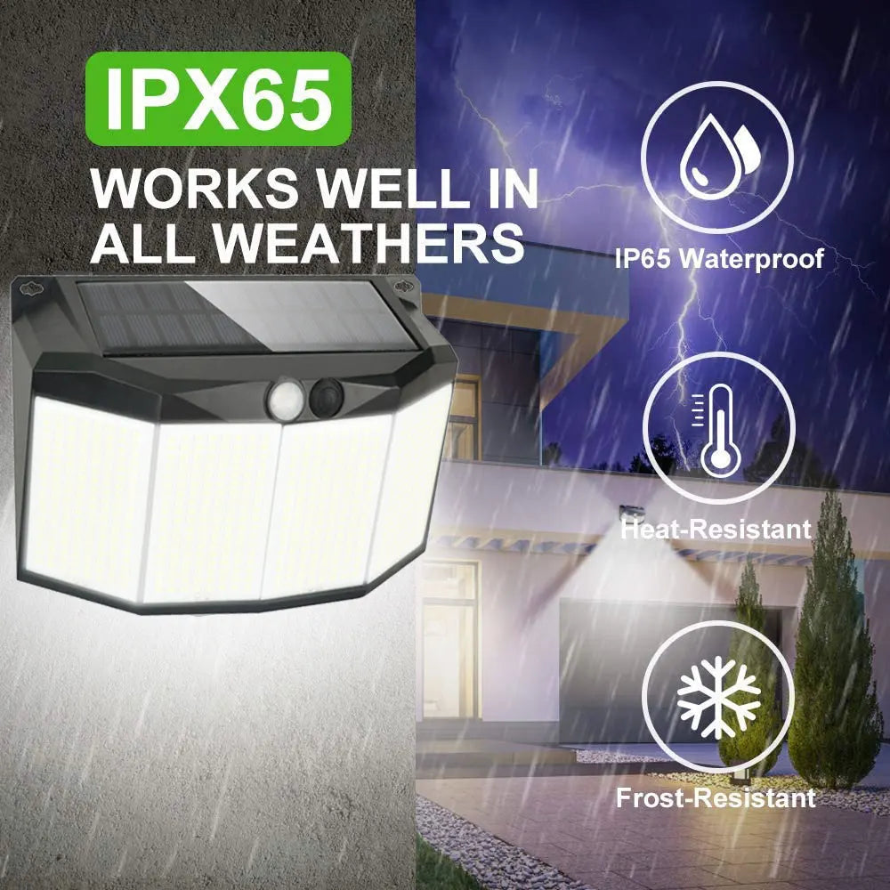 SolarMax | LED Strahler Außen | 576 LEDs Bewegungssensor | IP65 Solar Flutlicht 3