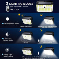 SolarPro LED-Wandleuchte | 176 LEDs | Bewegungsmelder | 3 Leuchtmodi | IP65 Wetterfest 1
