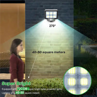 SolaraMax Solar-Wandleuchte | 72 COB-LEDs | 3 Leuchtmodi | 1000 Lumen | IP65 Wasserfest 5