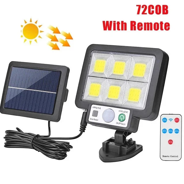 SolaraMax Solar-Wandleuchte | 72 COB-LEDs | 3 Leuchtmodi | 1000 Lumen | IP65 Wasserfest 6