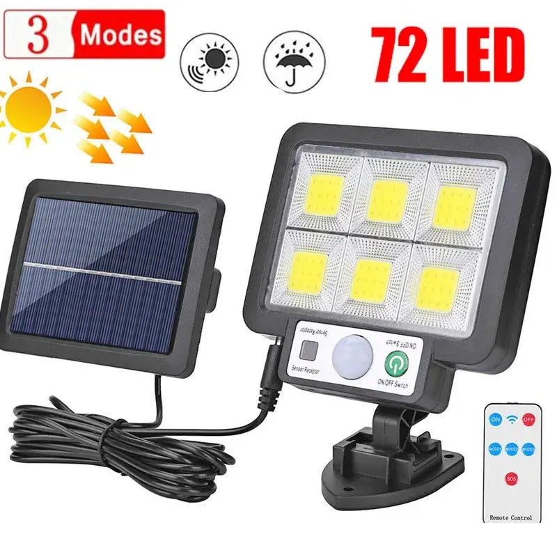 SolaraMax Solar-Wandleuchte | 72 COB-LEDs | 3 Leuchtmodi | 1000 Lumen | IP65 Wasserfest 7