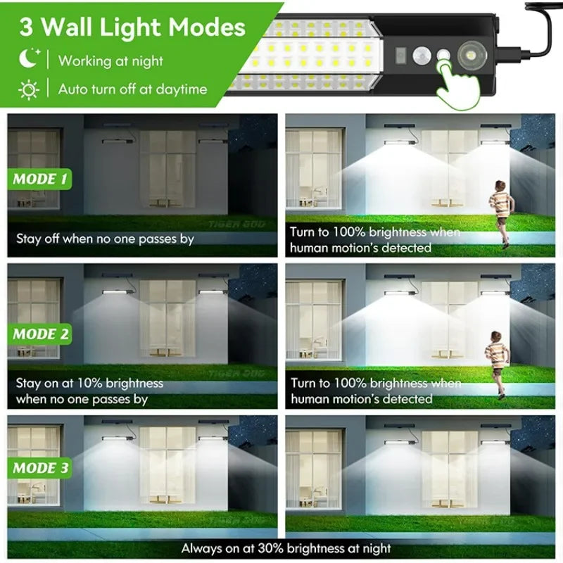 Solario Split-Solarlampe | 158 LEDs | Bewegungssensor & Fernbedienung | 10W Solarlicht 3