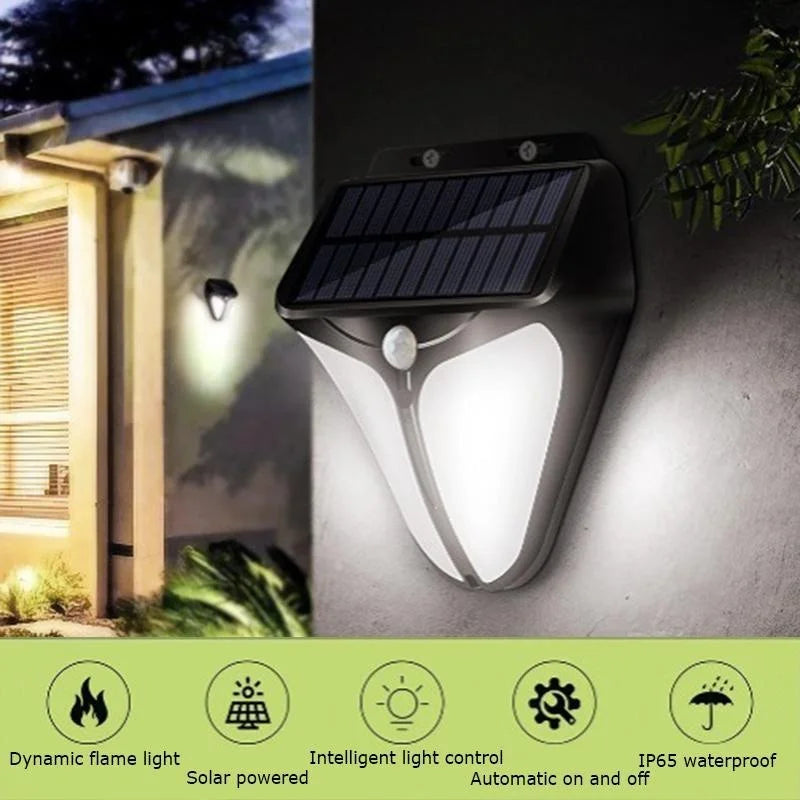 Solarya LED Solar-Wandleuchte | 38 LEDs & Bewegungsmelder | IP65 Wasserdicht | Schwarz 0