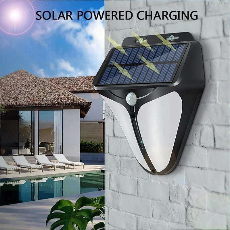 Solarya LED Solar-Wandleuchte | 38 LEDs & Bewegungsmelder | IP65 Wasserdicht | Schwarz 2