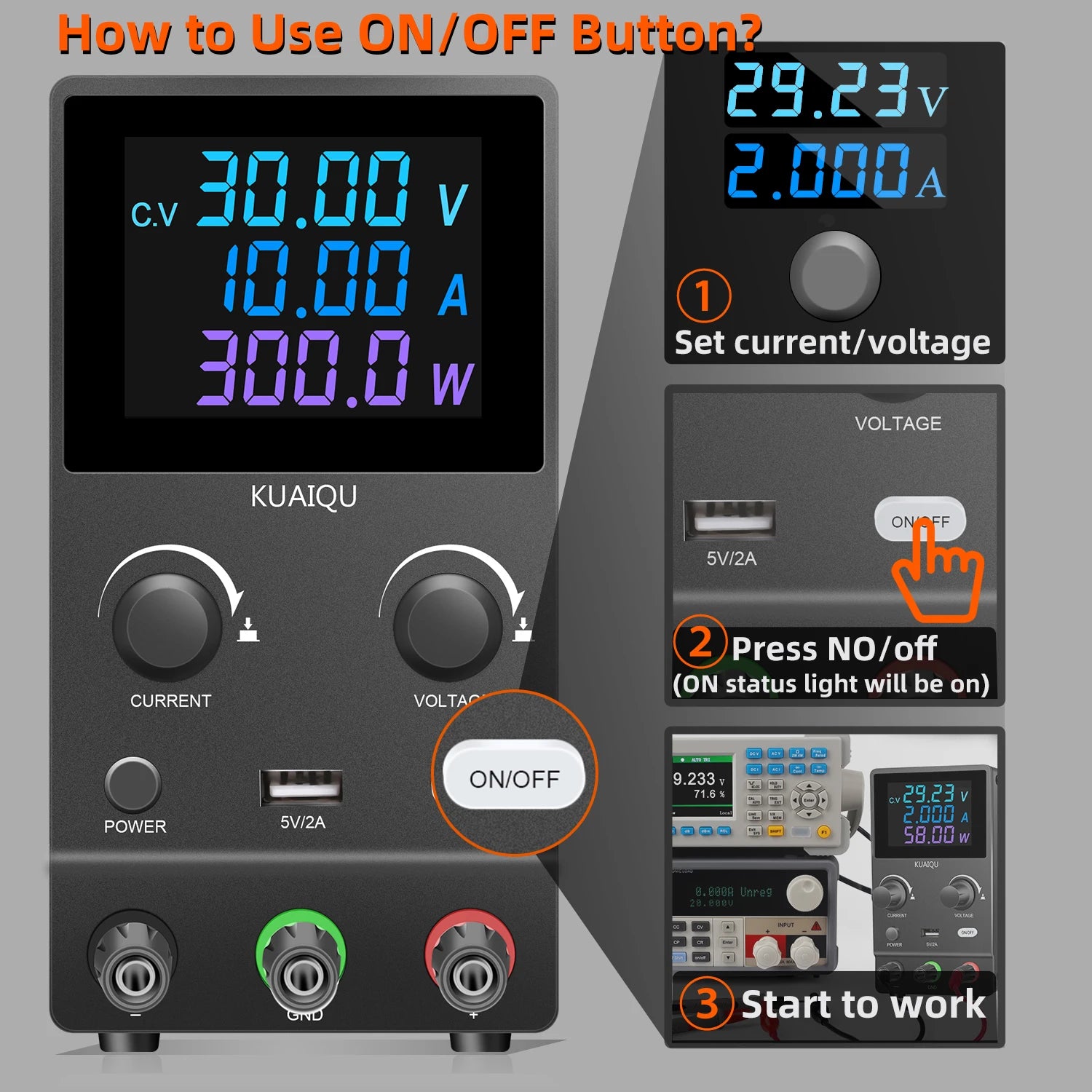 Lab Power Supply, Adjustable Voltage, Stabilized Output