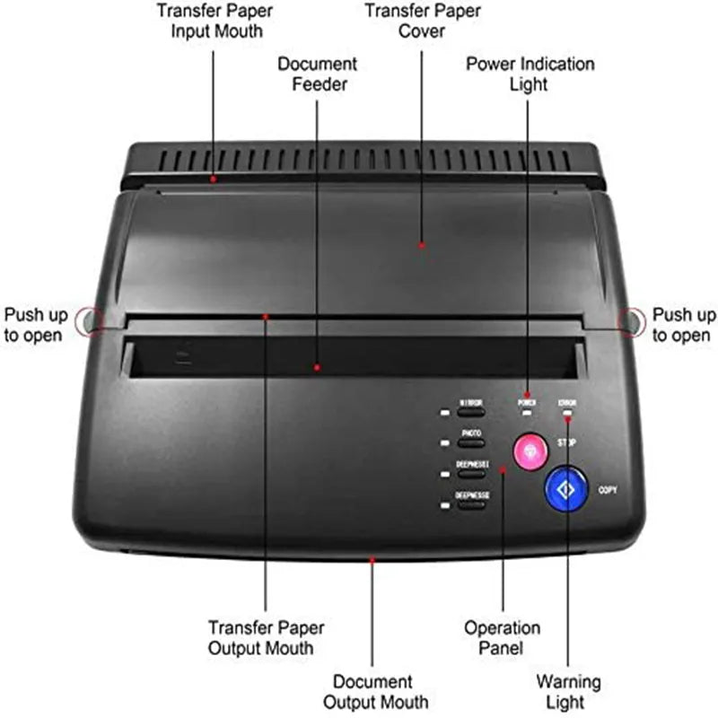 Tattoo Transfer Machine, Thermal Stencil Maker, Copy Printing