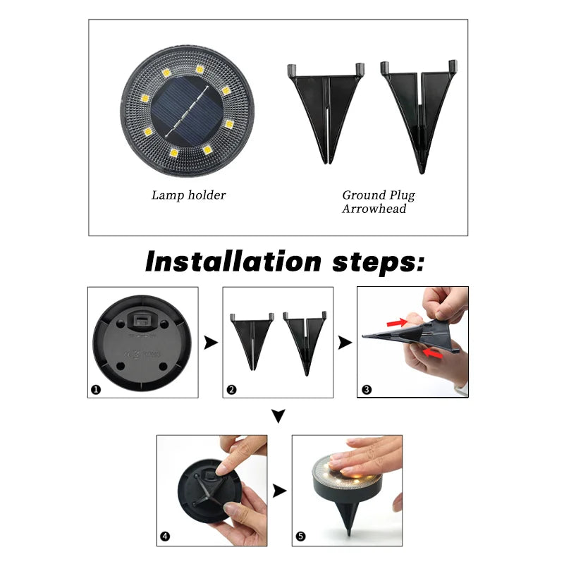 Terraluna Solar Bodenleuchte | Edelstahl | IP68 Schutz | 8 LEDs 5