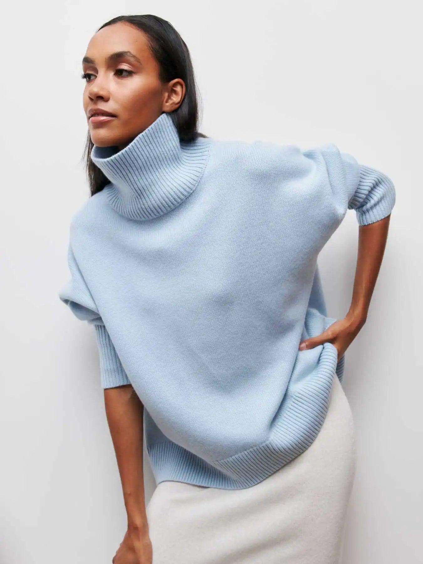 Theresia™ Klassischer Komfort Raffinierte Rollkragenbluse