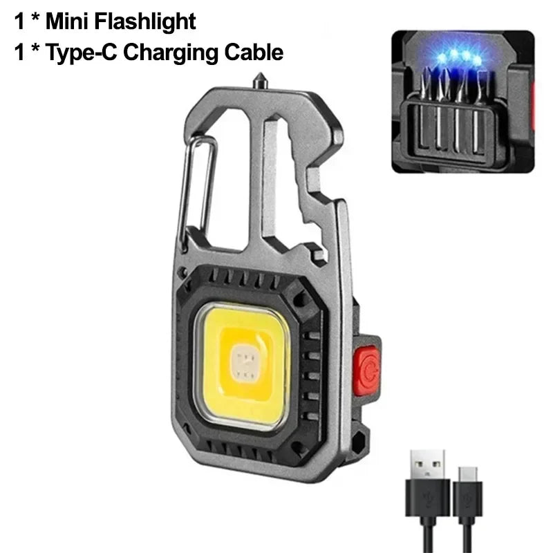 Torchino Mini-Taschenlampe | 6 Lichtmodi & Tools | USB-C Wiederaufladbar | Kompakt & Robust 5