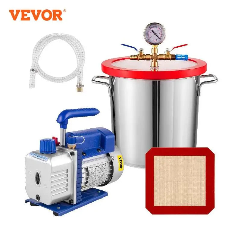 HVAC Vacuum Pump, 4CFM, Vacuum Chamber Degassing Kit