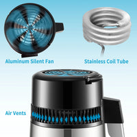 Waterdestilleerder, 4L capaciteit, dubbele temperatuurweergave