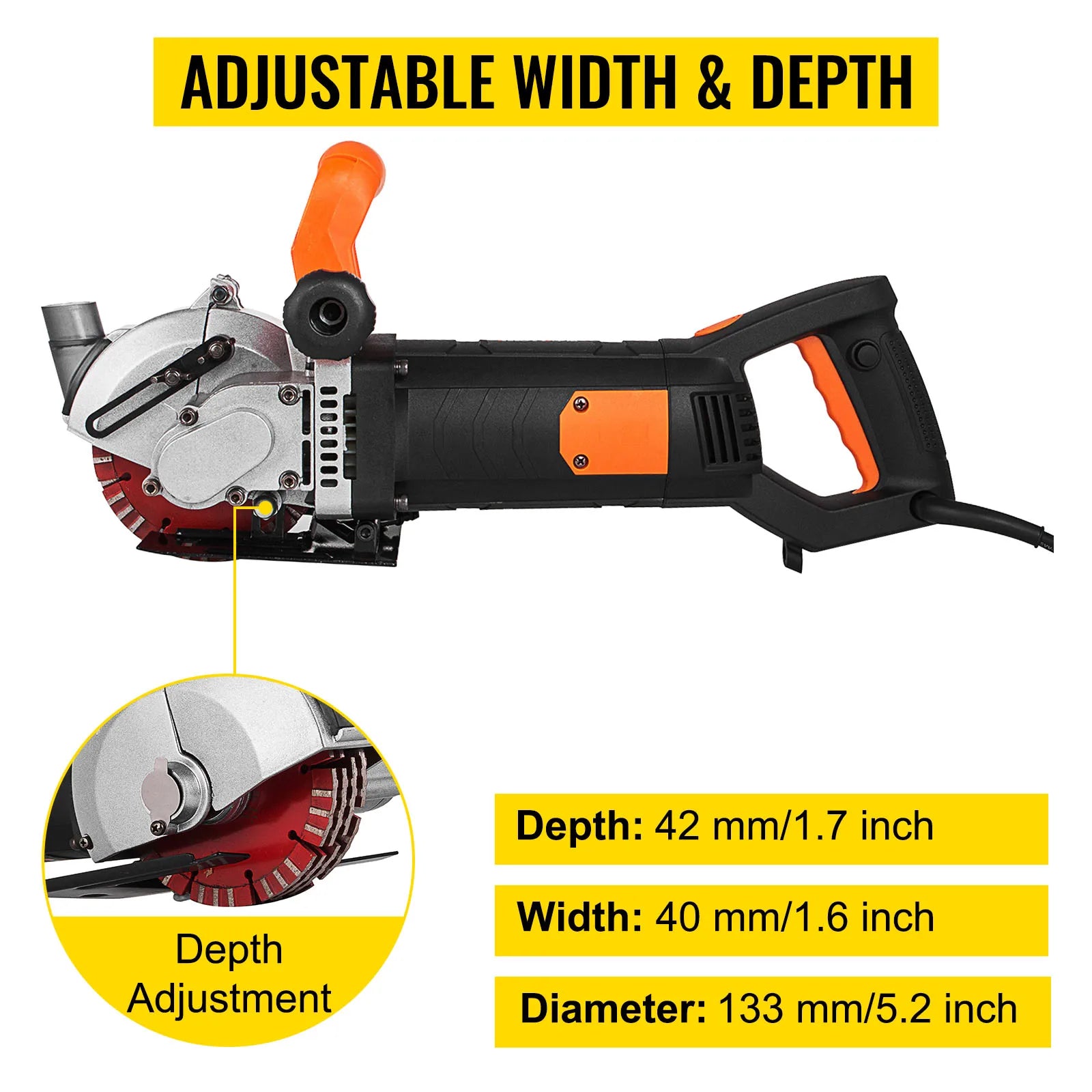 Wall Chaser, Electric 133mm Cutting Machine, 4800W Construction Decoration