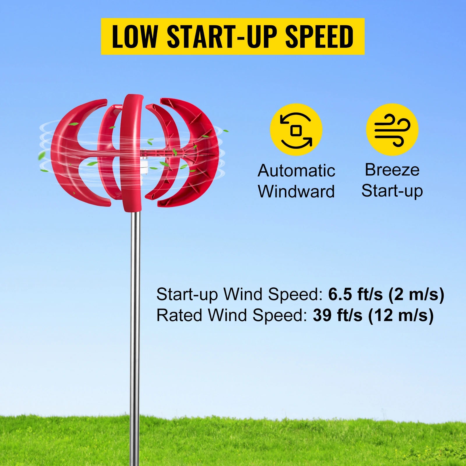 Vertical Axis Wind Turbine, 400W, Alternative Energy