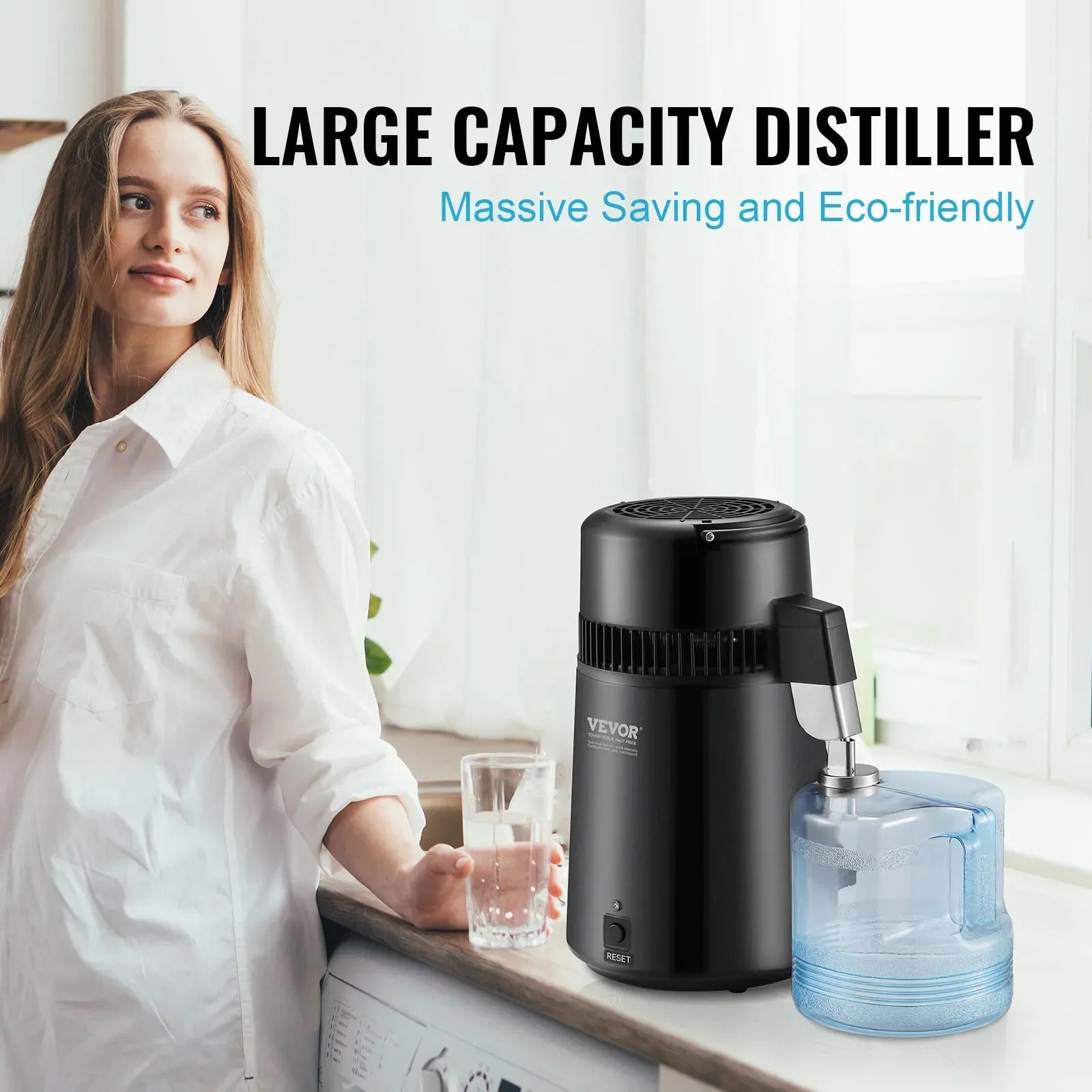 Water Distilleerder, 4L Capaciteit, Voor Gebruik op Aanrecht in Huis