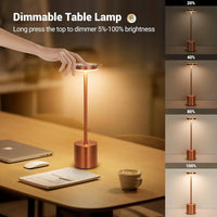 Valoria Touch Tischlampe | Kabellos & Dimmbar | Warmweiß LED | Aluminiumgehäuse 3