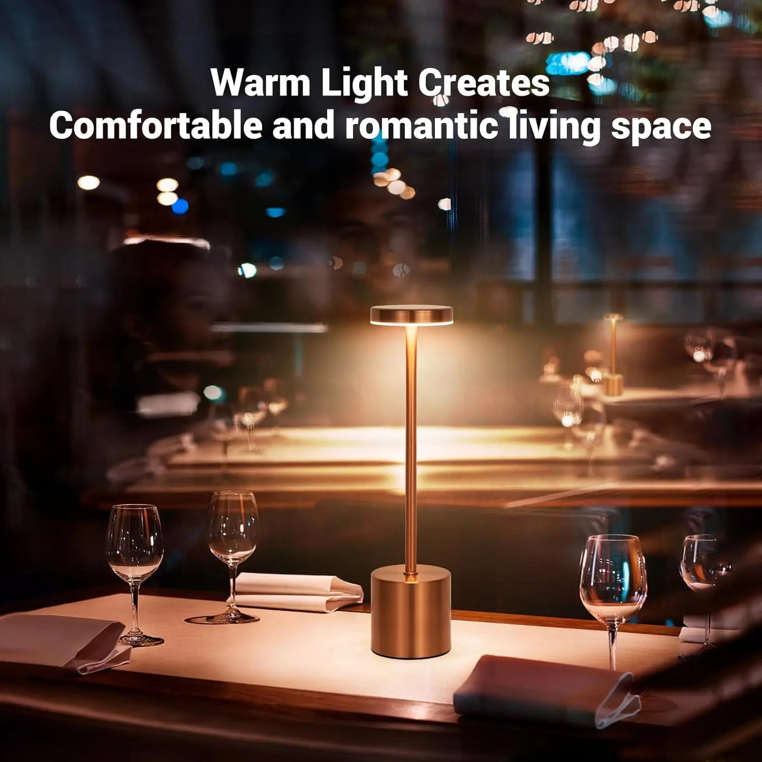 Valoria Touch Tischlampe | Kabellos & Dimmbar | Warmweiß LED | Aluminiumgehäuse 5