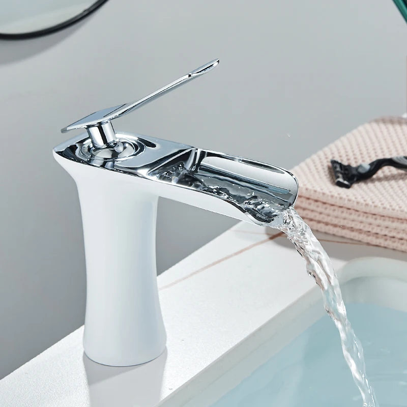 Basin Faucet, Waterfall Design, Single Handle