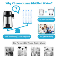 Thuis Waterdestilleerder, 15L/H Snelheid, Touchscreen Tijdinstelling