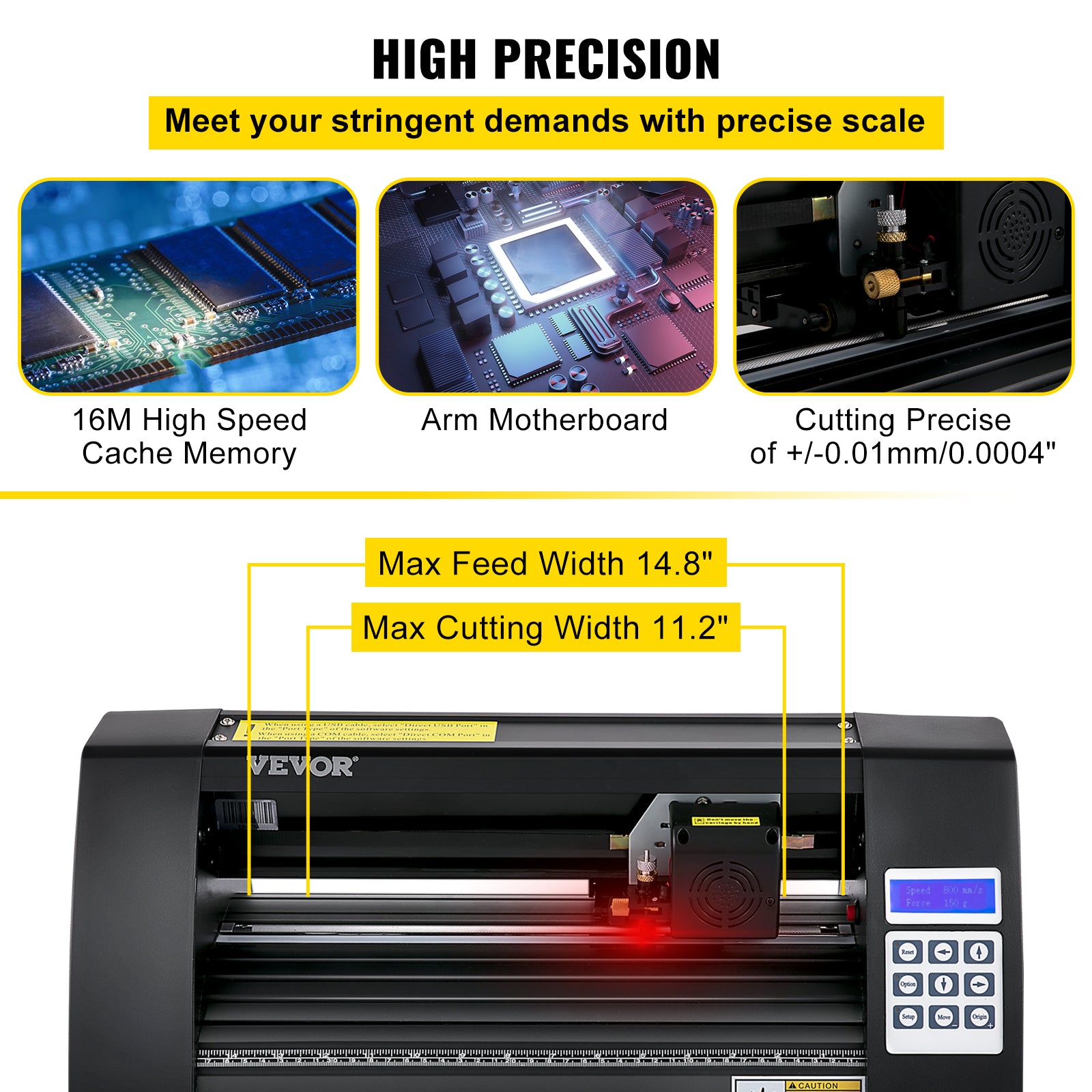 Vinyl Cutting Plotter 375mm - LCD Screen, Laser Guide & Multi-System C