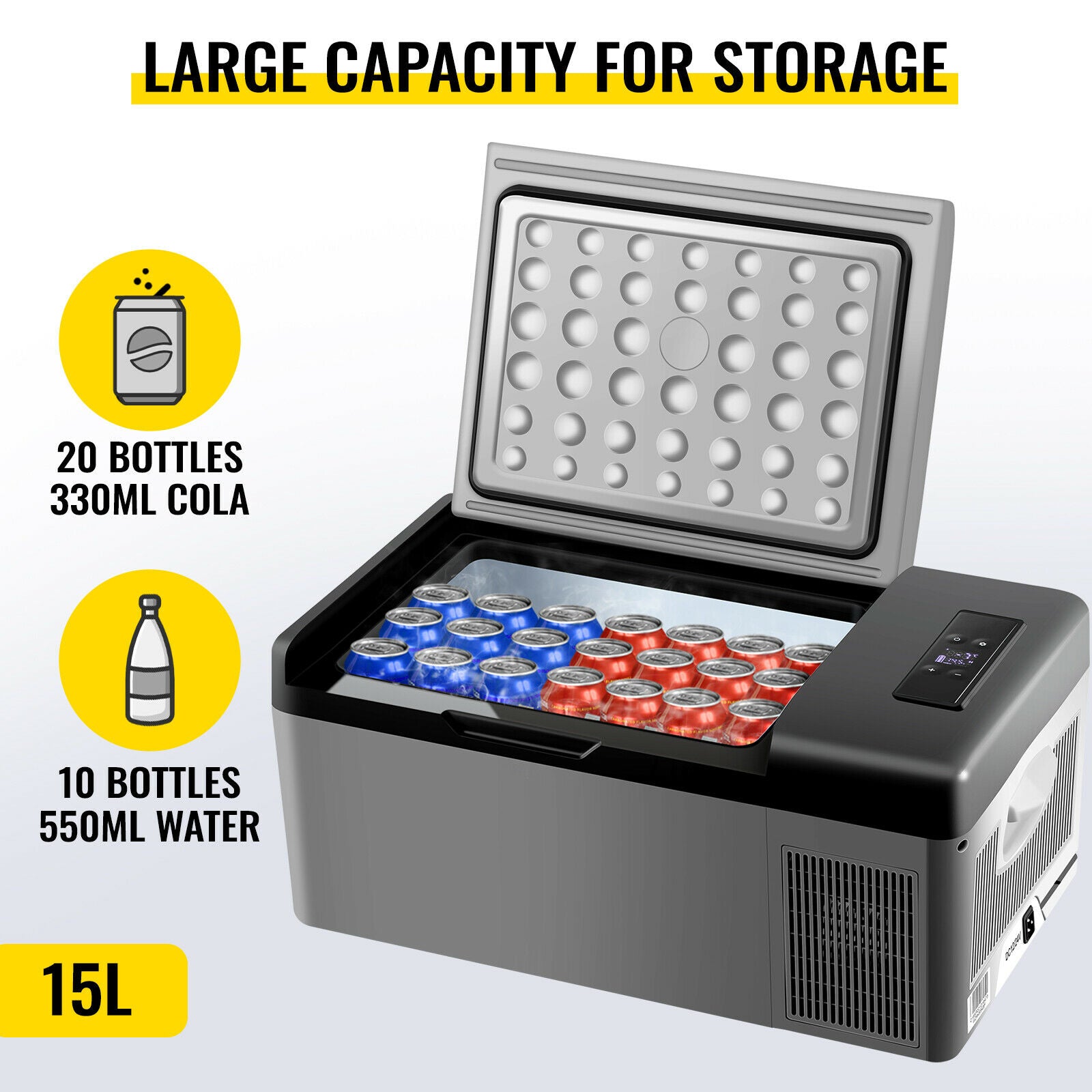 Draagbare Auto Vriezer, 15L Capaciteit, 12V/24V