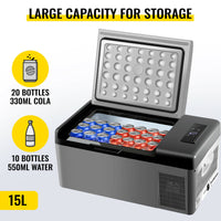Draagbare Auto Vriezer, 15L Capaciteit, 12V/24V
