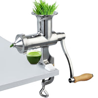 Tarwegras Juicer, Handmatige Bediening, Roestvrij Staal
