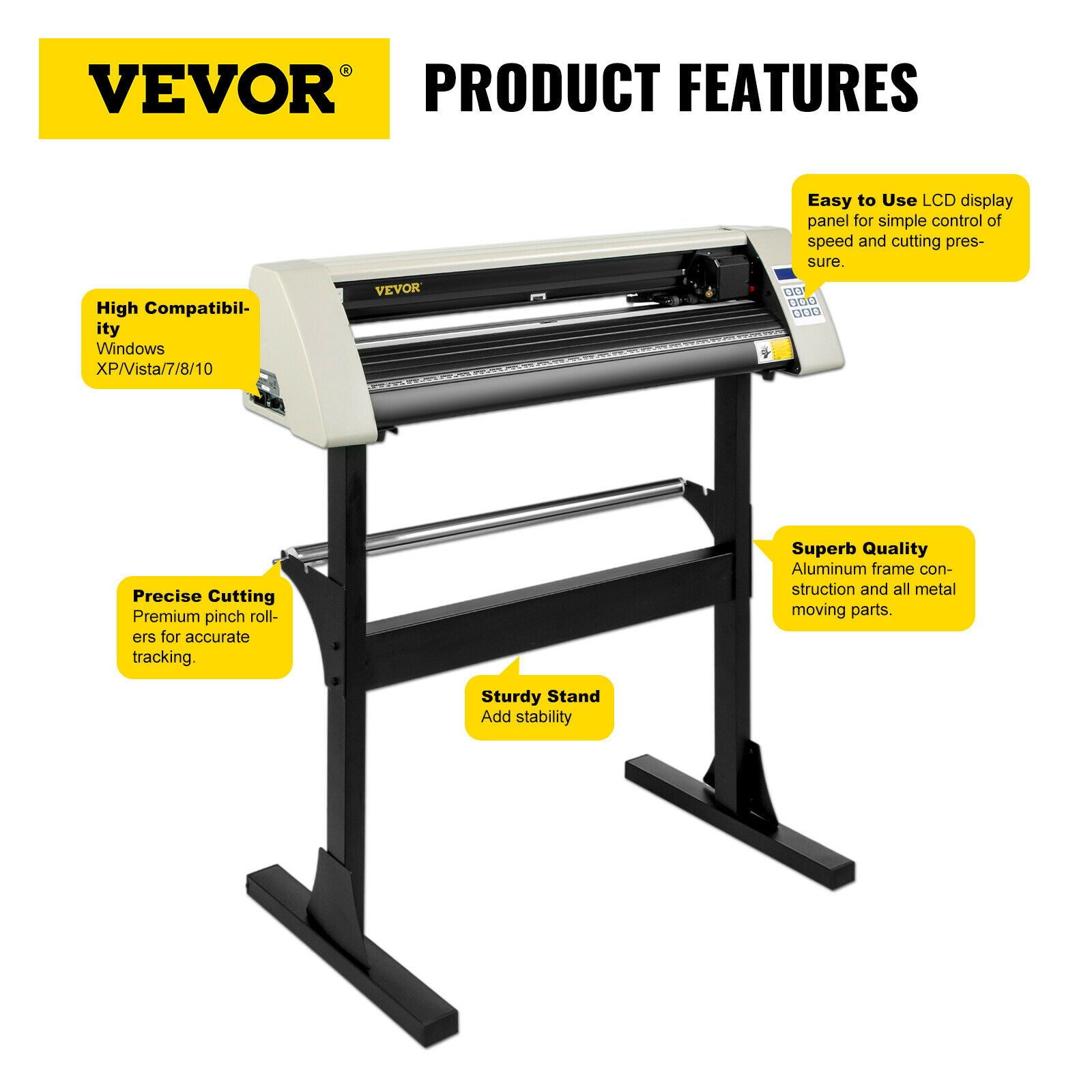 Vinyl Snijplotter - 28 inch, LCD Scherm, 3 messen & Signmaster software