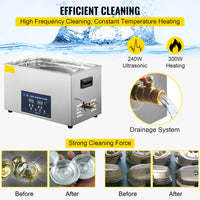 Ultrasonic Cleaner, Dual Frequency, Heating & Degas Function