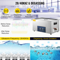 Ultrasonic Cleaner, Dual Frequency, Heating & Degas Function