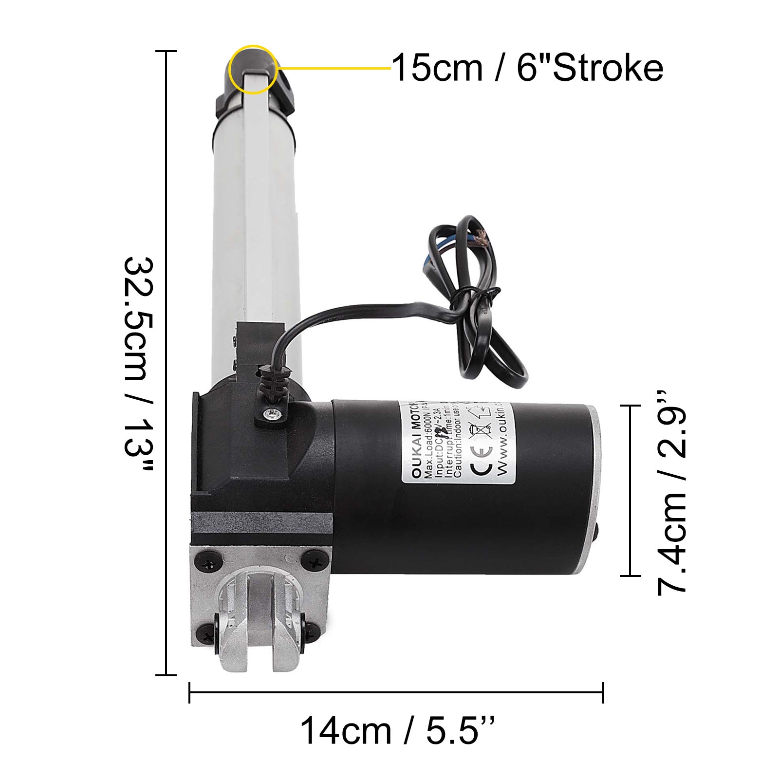 Lineaire Actuator, 6 Slag, 5mm/s Snelheid