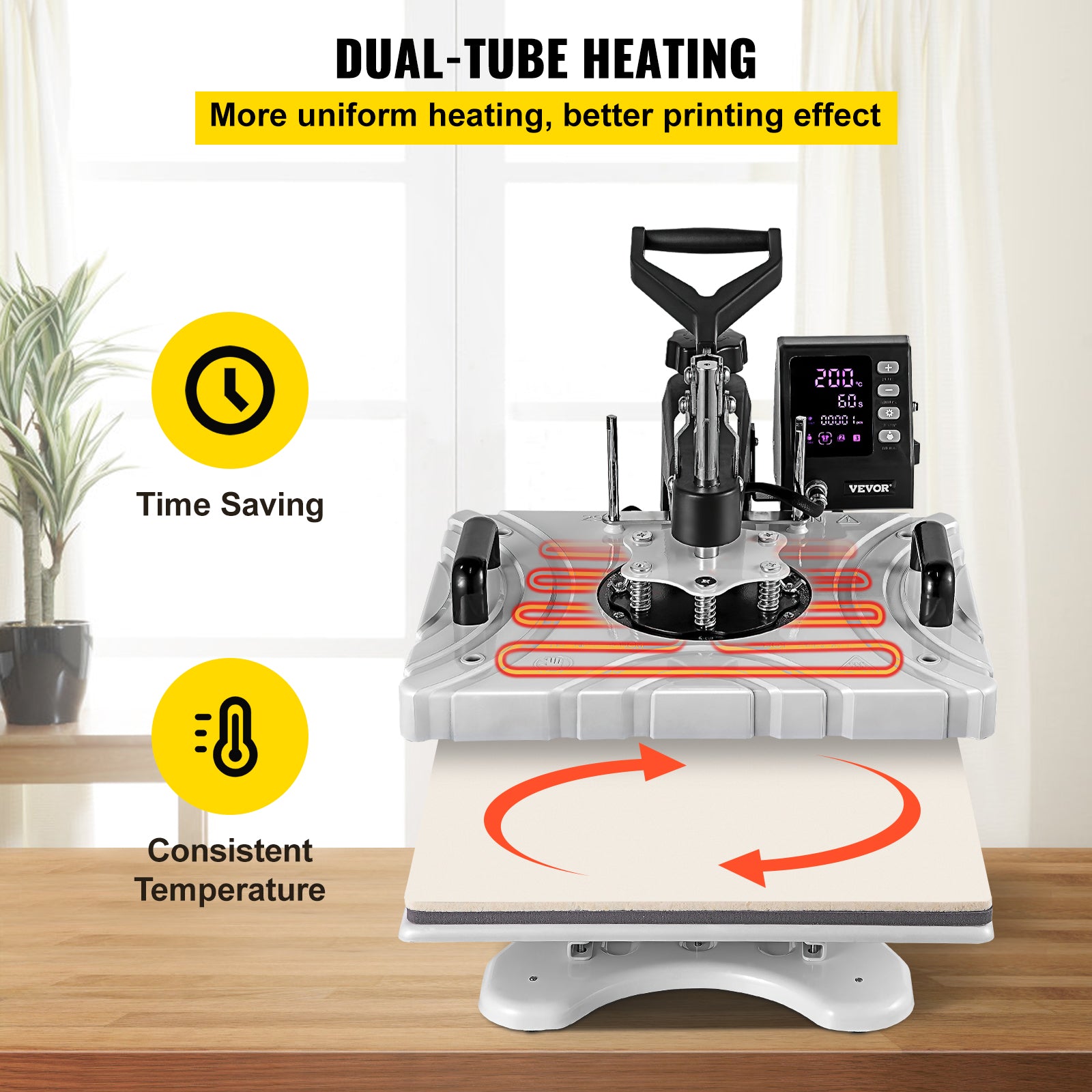 Hittepersmachine, 360° zwenkbaar ontwerp, LCD digitaal display