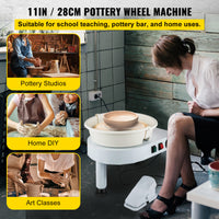 Pottery Wheel Machine, Foot Pedal Control, Removable Water Basin