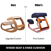 Ergonomische kniestoel, natuurlijk berkenhout, draagvermogen van 220lbs