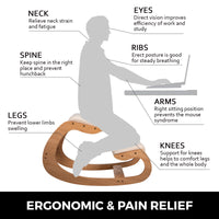 Ergonomische kniestoel, natuurlijk berkenhout, draagvermogen van 220lbs